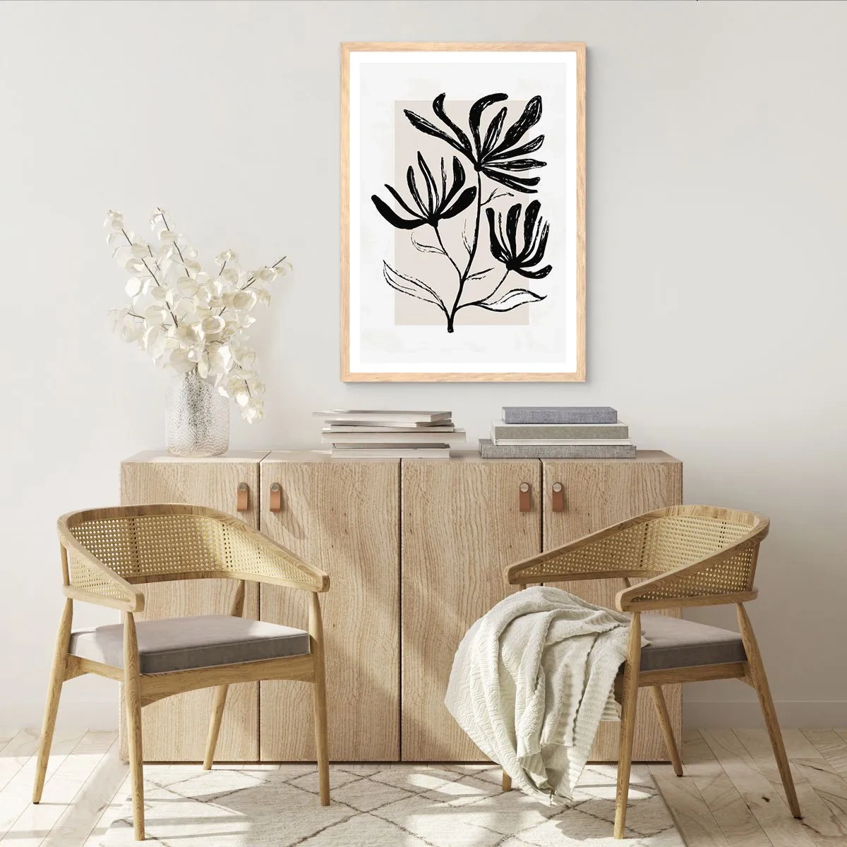 Poster in light oak frame - Sketch for a Herbarium - 50x70 cm