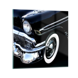 Glass picture - Classics in Silver, Black and White - 70x70 cm