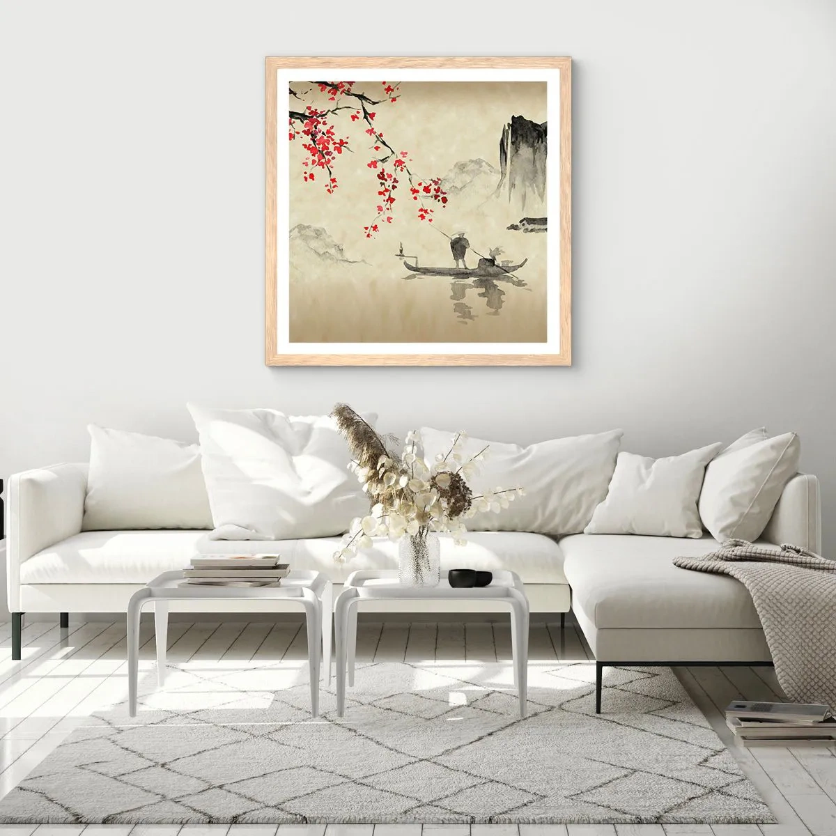 Poster in light oak frame - In Cherry Blossom Country - 50x50 cm