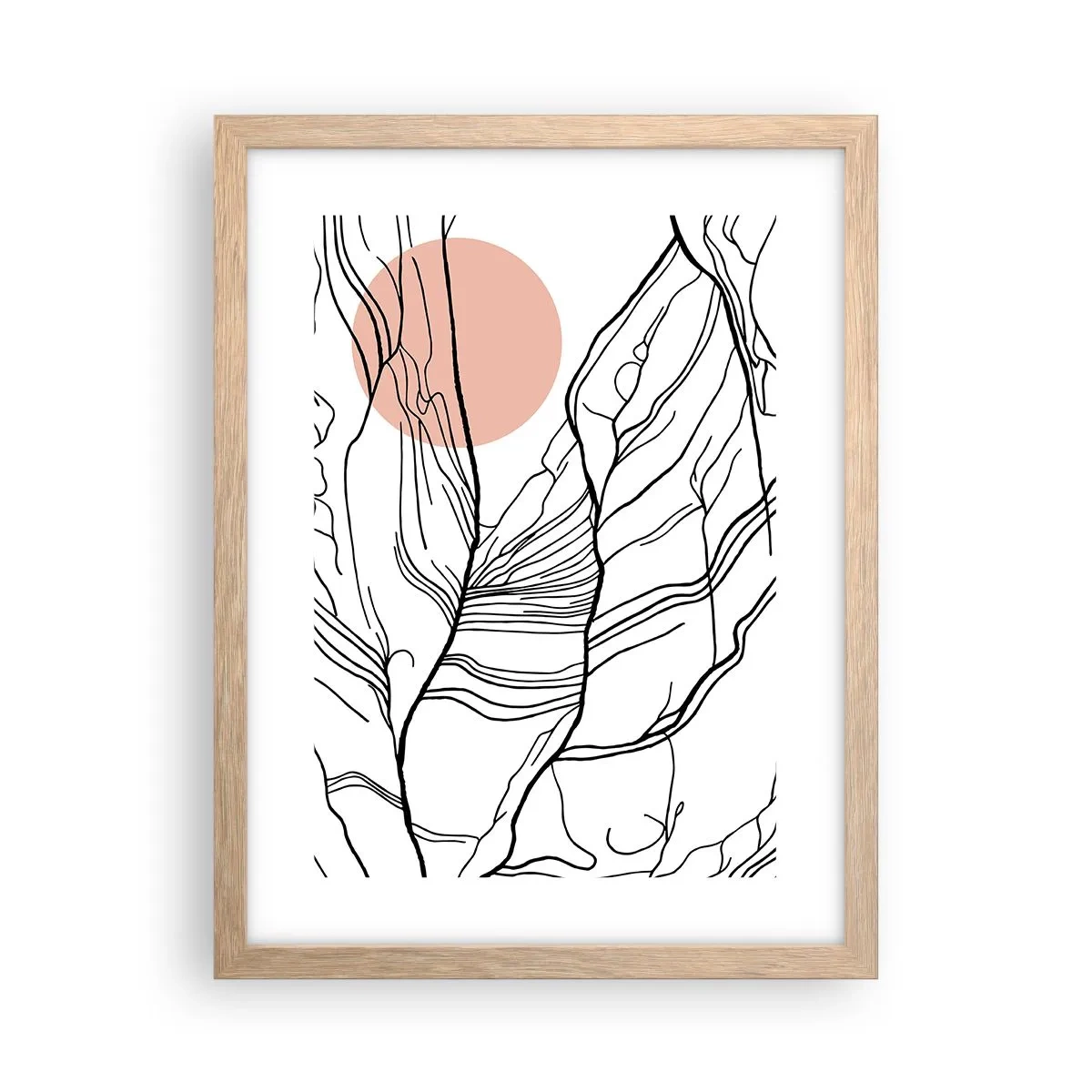 Poster in light oak frame - In a Web of Twigs - 30x40 cm