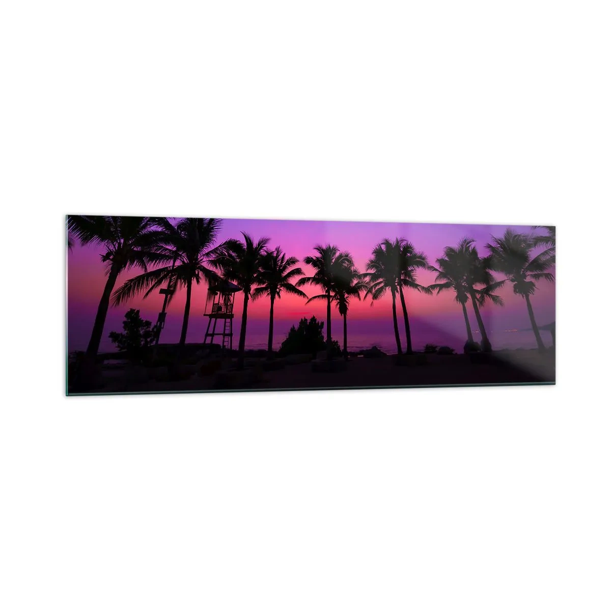 Glass picture - Evening under the Palms - 160x50 cm