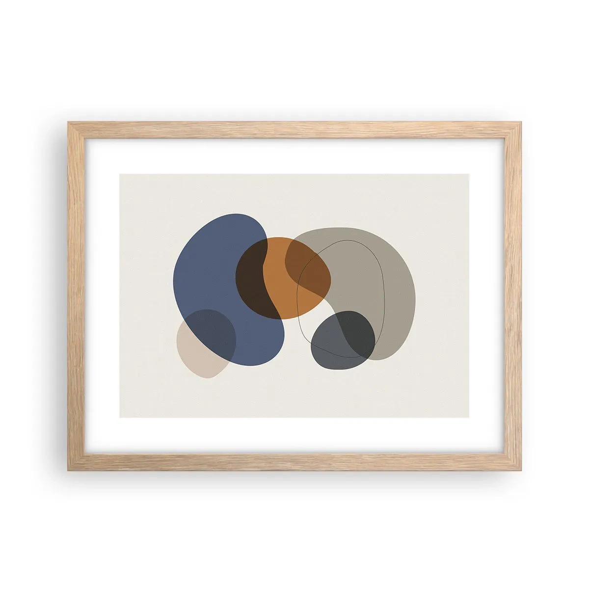 Poster in light oak frame - Drops of Colours - 40x30 cm