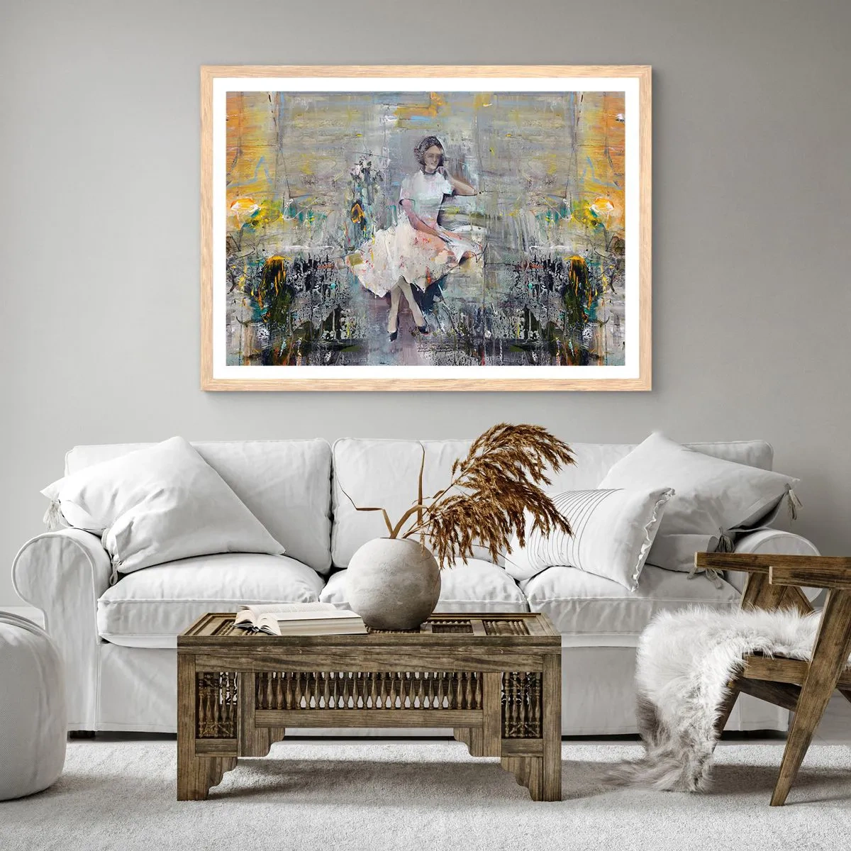 Poster in light oak frame - Classical and Modern - 100x70 cm