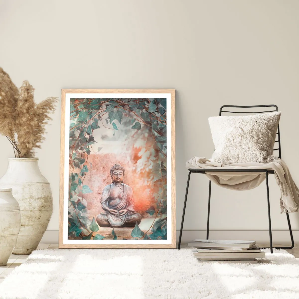 Poster in light oak frame - Joyful Harmony - 61x91 cm