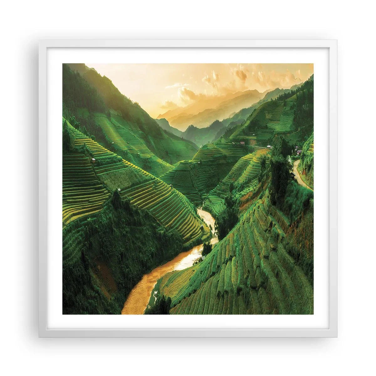 Poster in white frmae - Vietnamese Valley - 60x60 cm