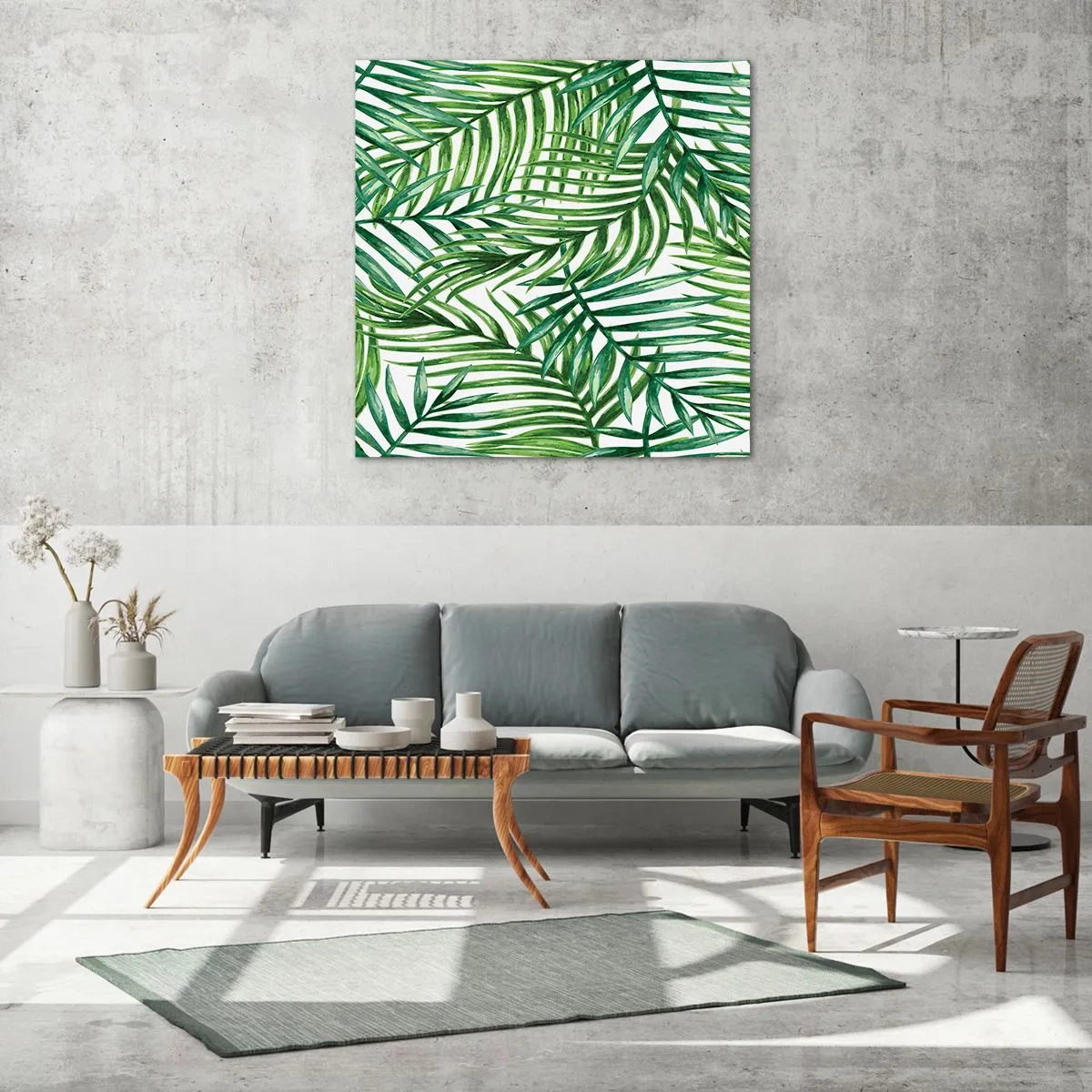 Glass picture - Under the Green Canopy - 30x30 cm