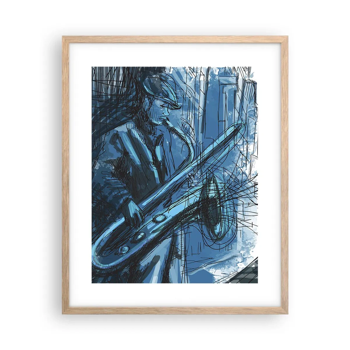 Poster in light oak frame - City Rhapsody - 40x50 cm