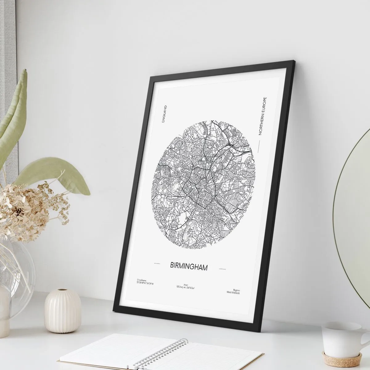 Poster in black frame - Anatomy of Birmingham - 40x50 cm