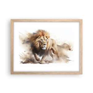Poster in light oak frame - King is on the Move - 40x30 cm