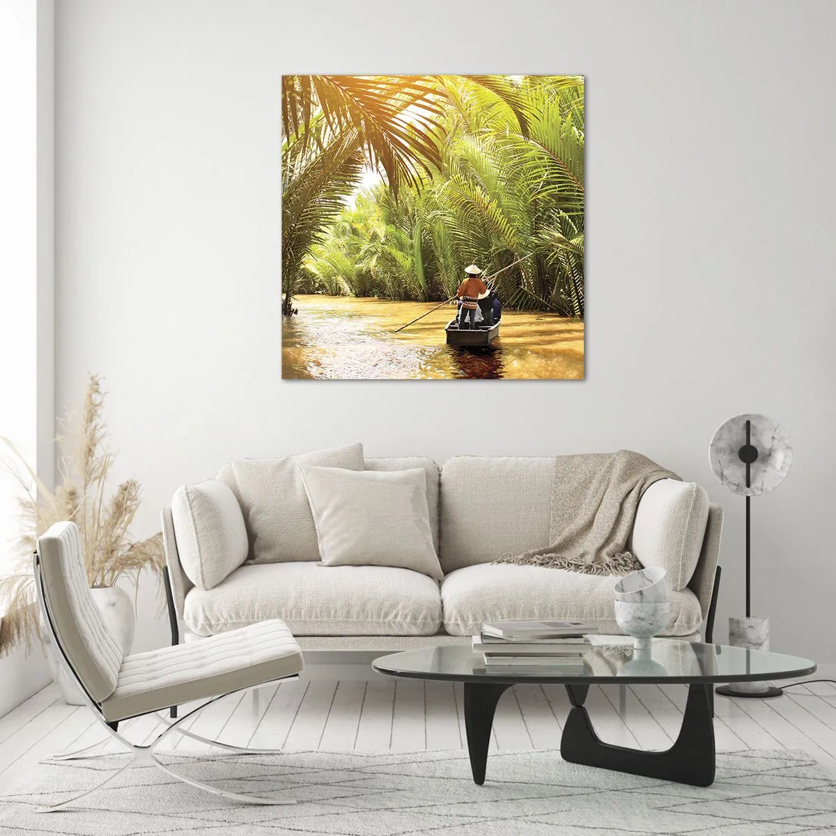 Glass picture - Through a Palm Ravine - 70x70 cm