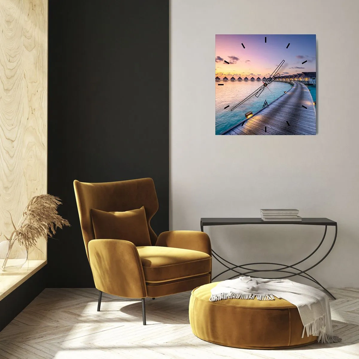 Wall clock - Clock on glass - Holidays - Return to the Source - 30x30 cm