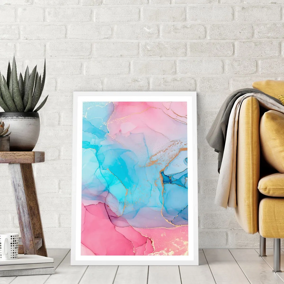 Poster in white frmae - Encounter and Permeation - 30x40 cm