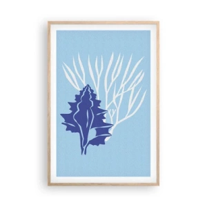 Poster in light oak frame - Leaf Forms - 61x91 cm