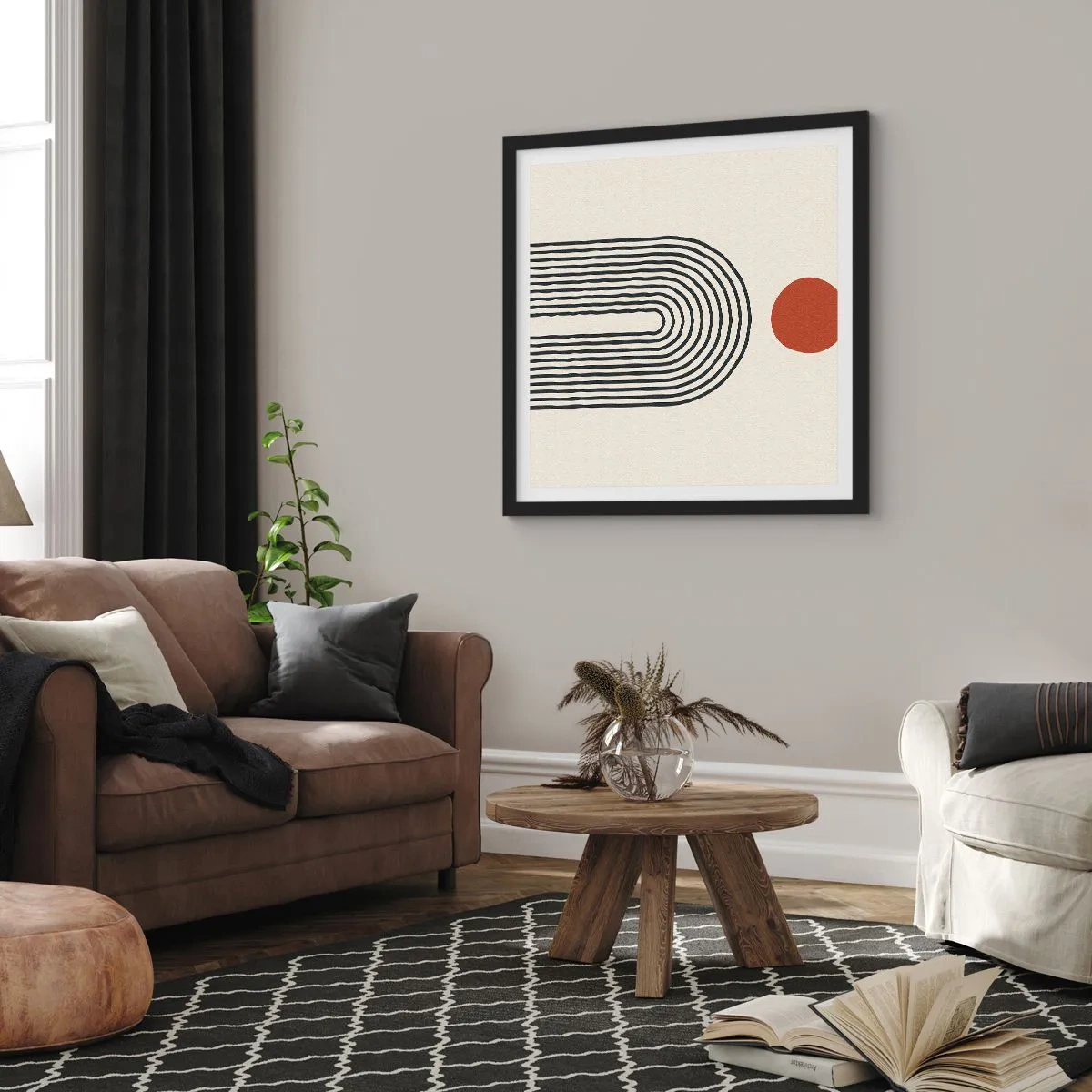 Poster in black frame - Magnetism of Shapes and Colours - 50x50 cm