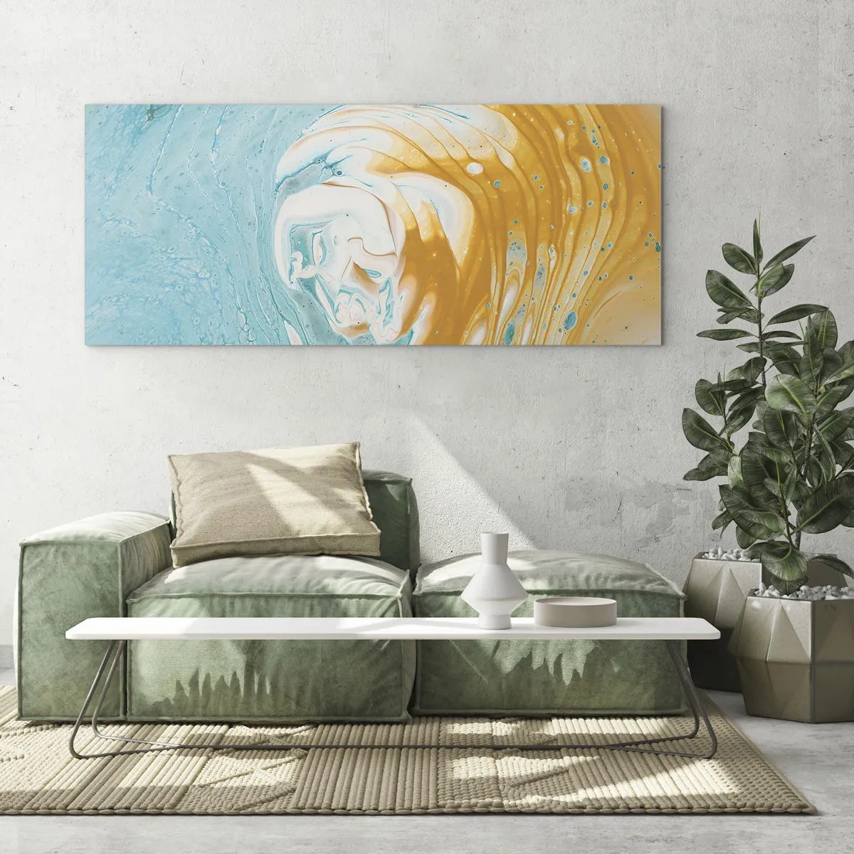 Glass picture - Pastel Swirl - 140x50 cm