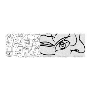 Photo Wallpaper Sample Premium Sand - Tangled up in Emotions - Faces, Line, Eyes - 100x30 cm