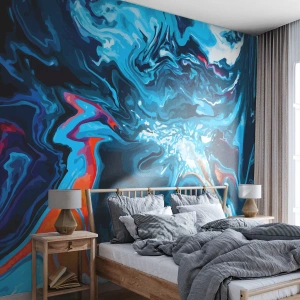 Photo Wallpaper Premium Sand - Into the Interior of the Sky - Abstraction, Piece, Modern Pattern - 350x256 cm