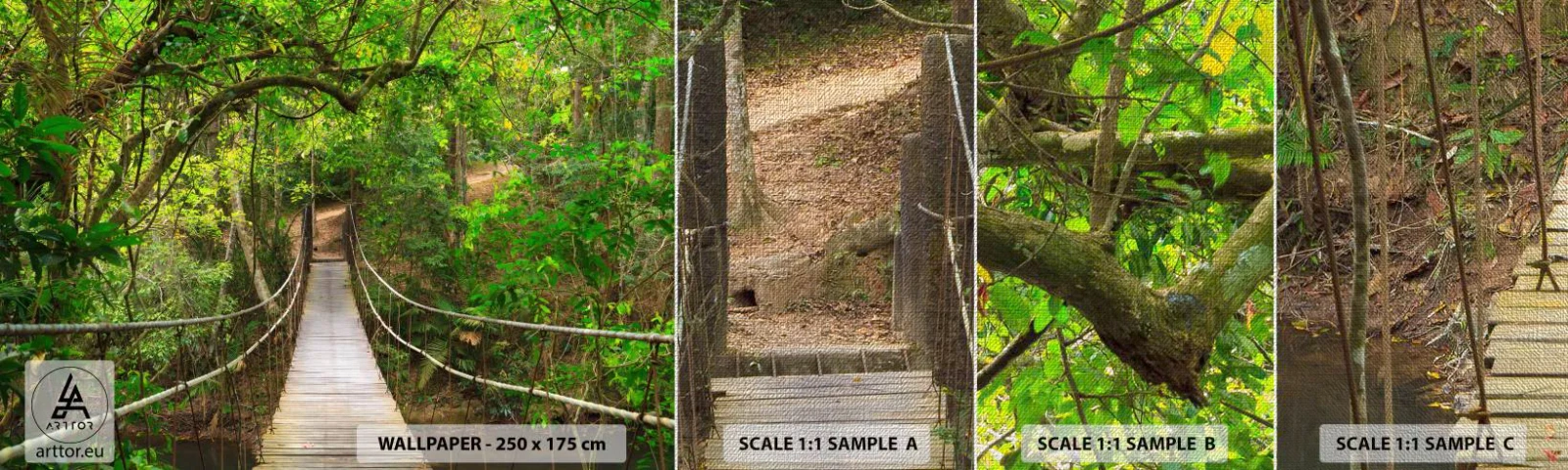 Photo Wallpaper Sample Premium Canvas - There Is Ivy Growing in the Garden - Landscape, Forest, Nature - 100x30 cm