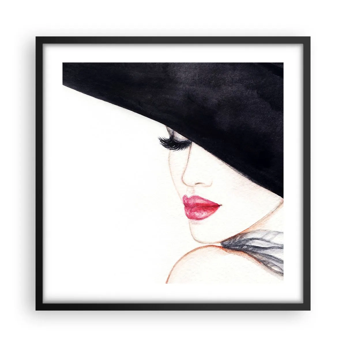 Poster in black frame - Elegance and Sensuality - 50x50 cm