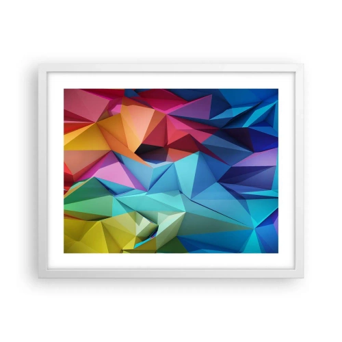 Poster in white frmae - Rainbow Origami - 50x40 cm