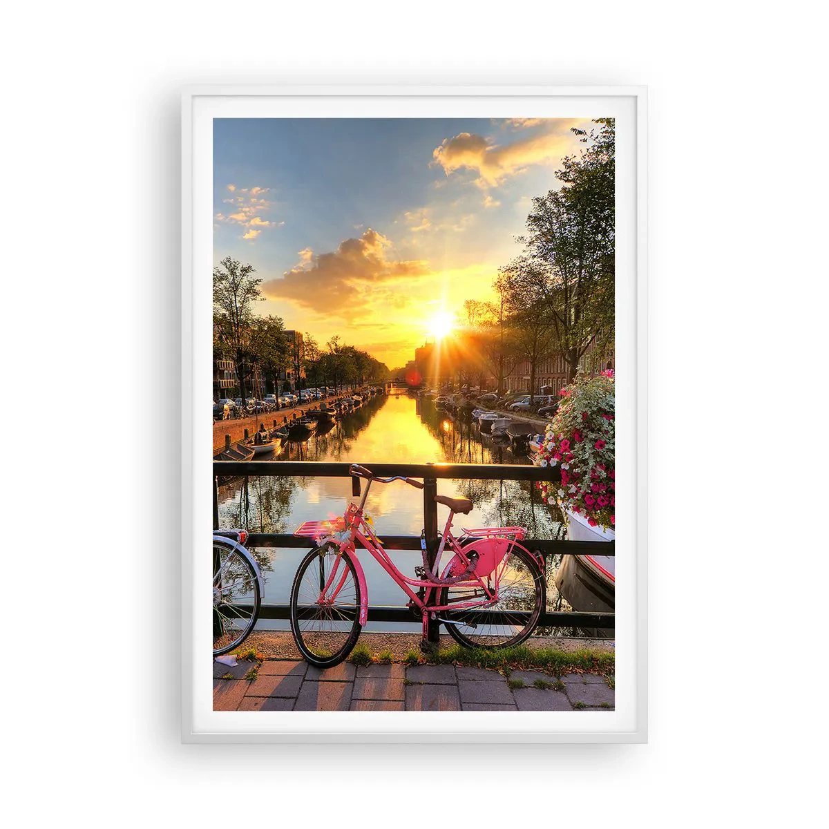 Poster in white frmae - Spring Morning in Amsterdam - 70x100 cm