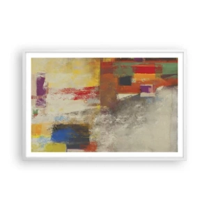 Poster in white frmae - Geometry of Colours - 91x61 cm