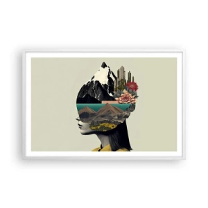 Poster in white frmae - Woman - Always a Mystery - 91x61 cm