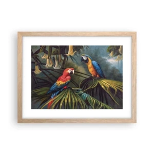Poster in light oak frame - Romanticism in Tropics - 40x30 cm