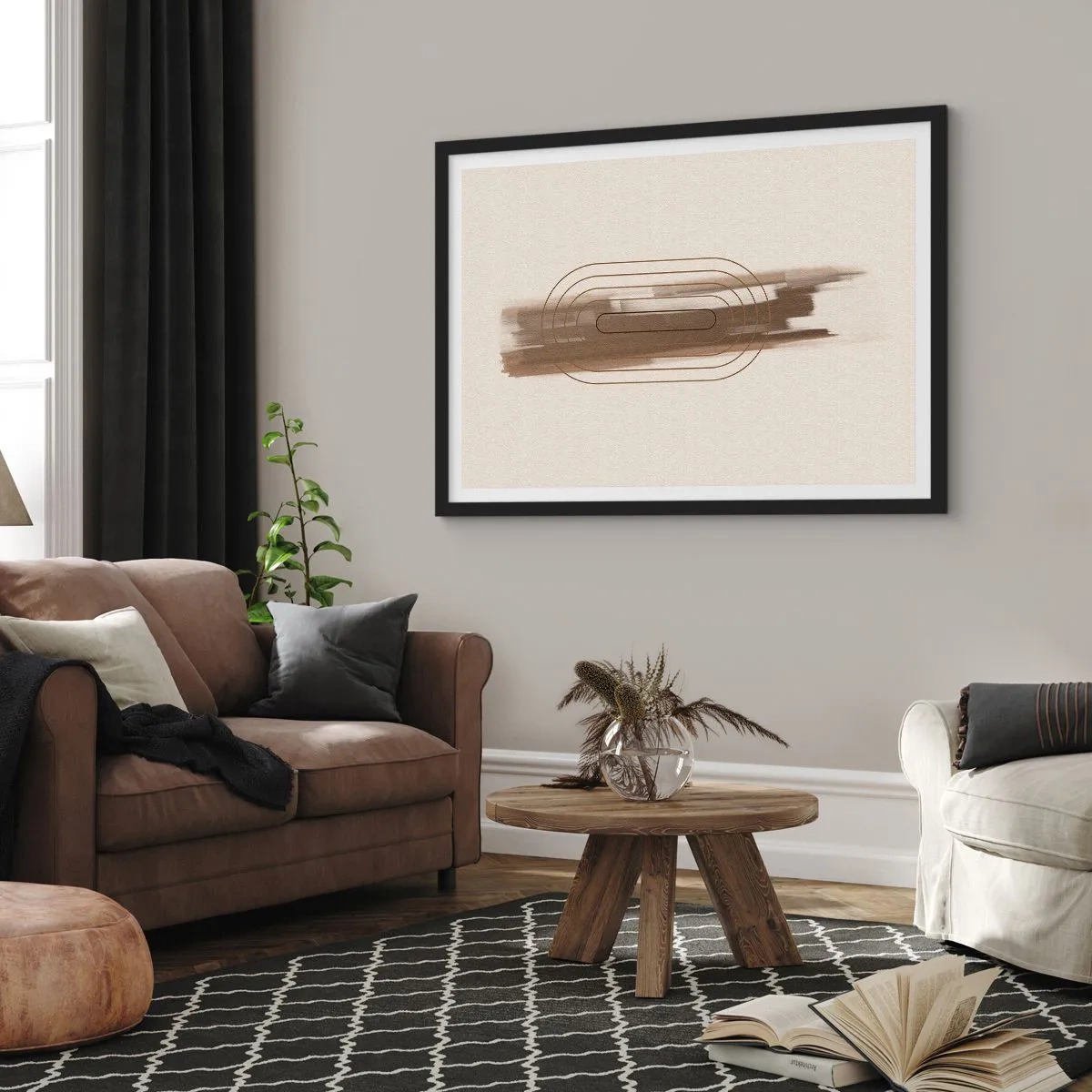 Poster in black frame - Blast of Grey - 70x50 cm