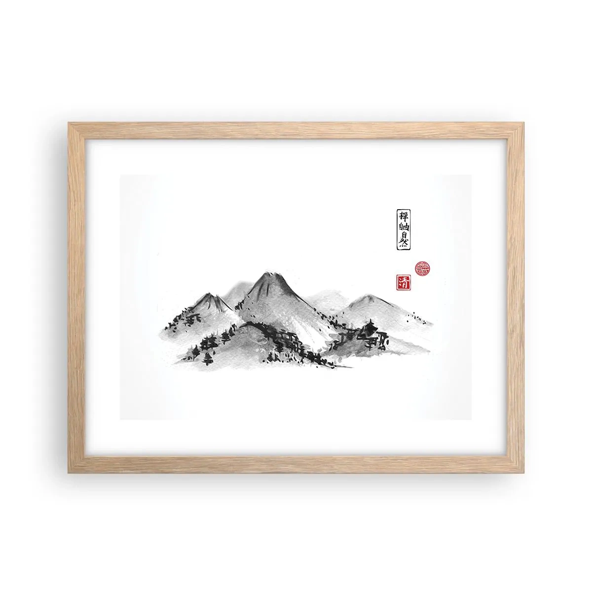 Poster in light oak frame - Further and Further - 40x30 cm