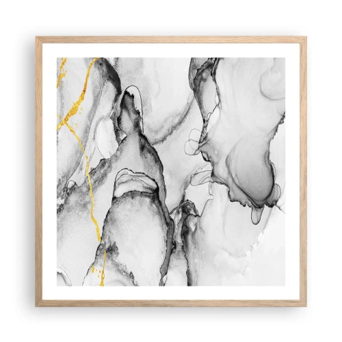 Poster in light oak frame - Composition with a Golden Motif - 60x60 cm