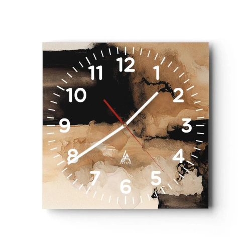 Wall clock - Clock on glass - Intriguing Abstract - 30x30 cm
