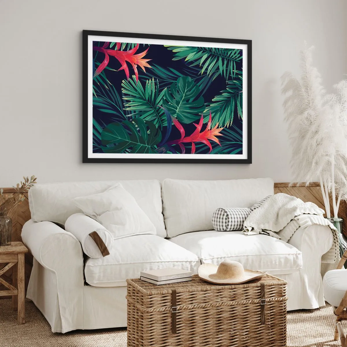Poster in black frame - Burn in Green - 50x40 cm
