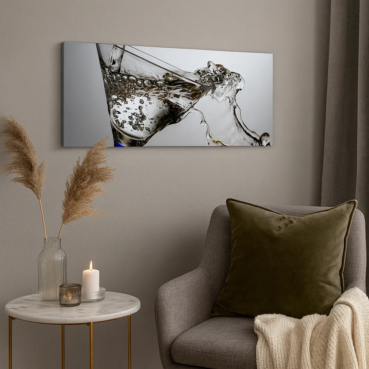 Canvas picture - Crystal Clear Water in a Crystal Glass - 30x30 cm