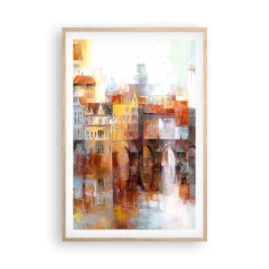 Poster in light oak frame - Under The Bridge It Is Also Pretty - 61x91 cm
