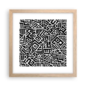 Poster in light oak frame - Precolumbian Composition - 30x30 cm