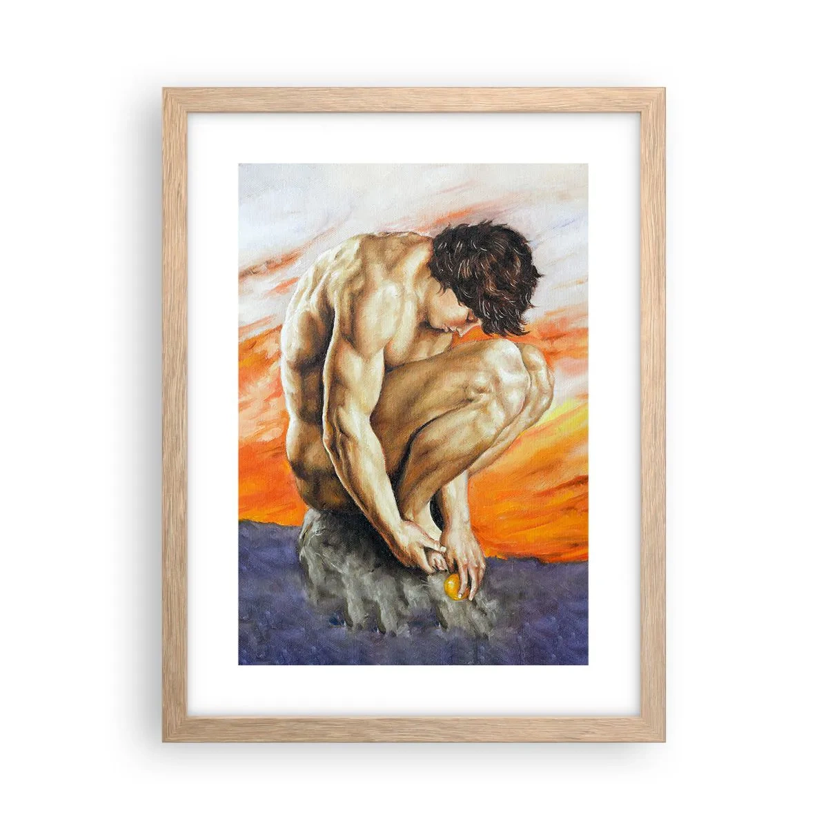 Poster in light oak frame - Submerged in Himself - 30x40 cm