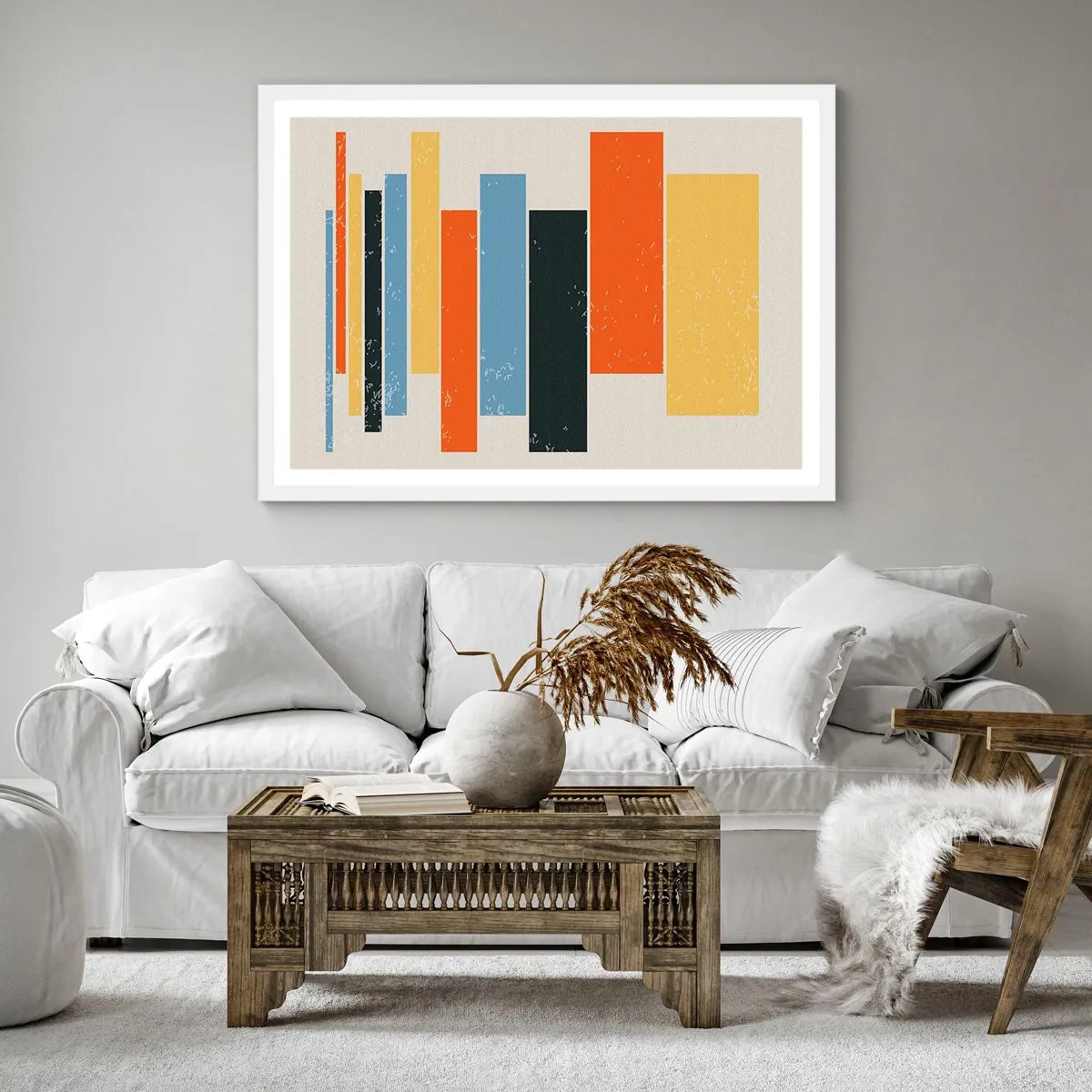 Poster in white frmae - Notation of Music - 50x50 cm