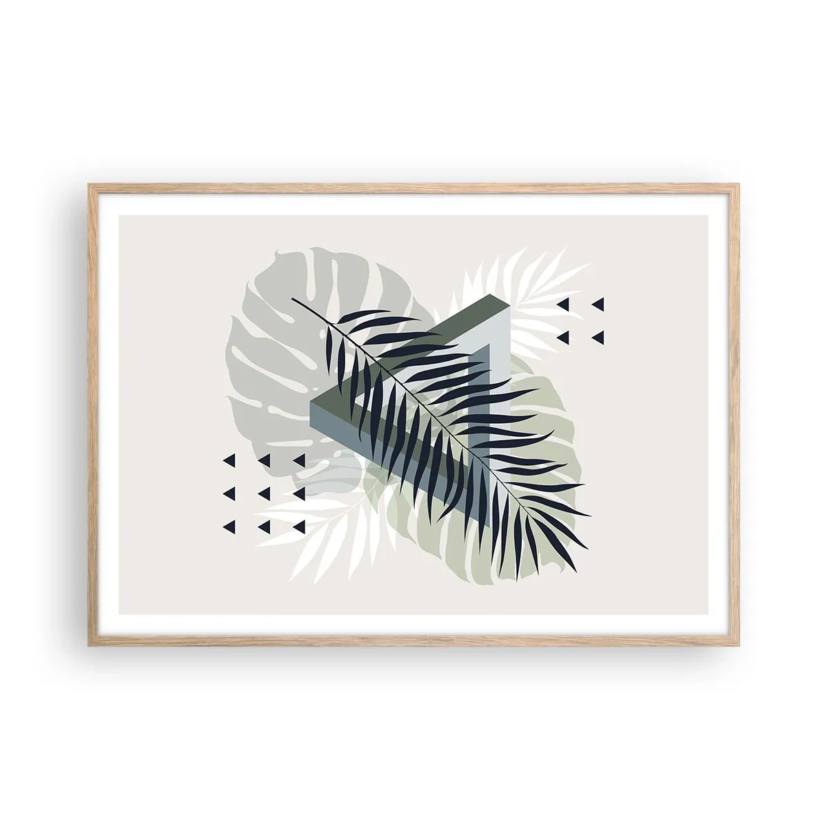Poster in light oak frame - Nature and Geometry - Two Orders? - 100x70 cm