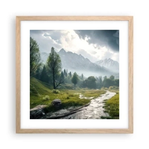 Poster in light oak frame - There And Back - 40x40 cm