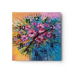 Wall clock - Clock on glass - Energy of Life - 30x30 cm
