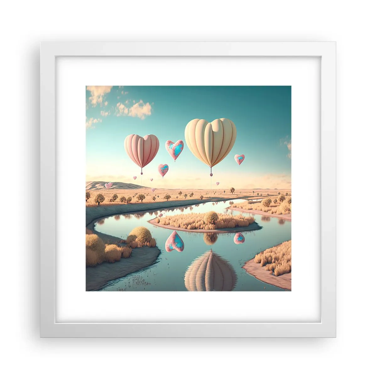 Poster in white frmae - Love Lifts You up - 30x30 cm