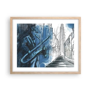 Poster in light oak frame - City Rhapsody - 50x40 cm