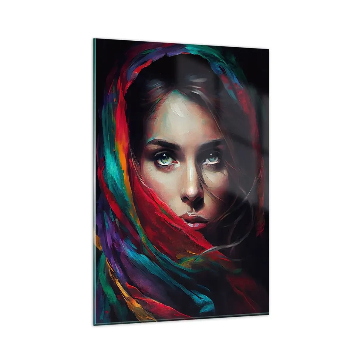 Glass picture - Green-eyed Secret - 80x120 cm