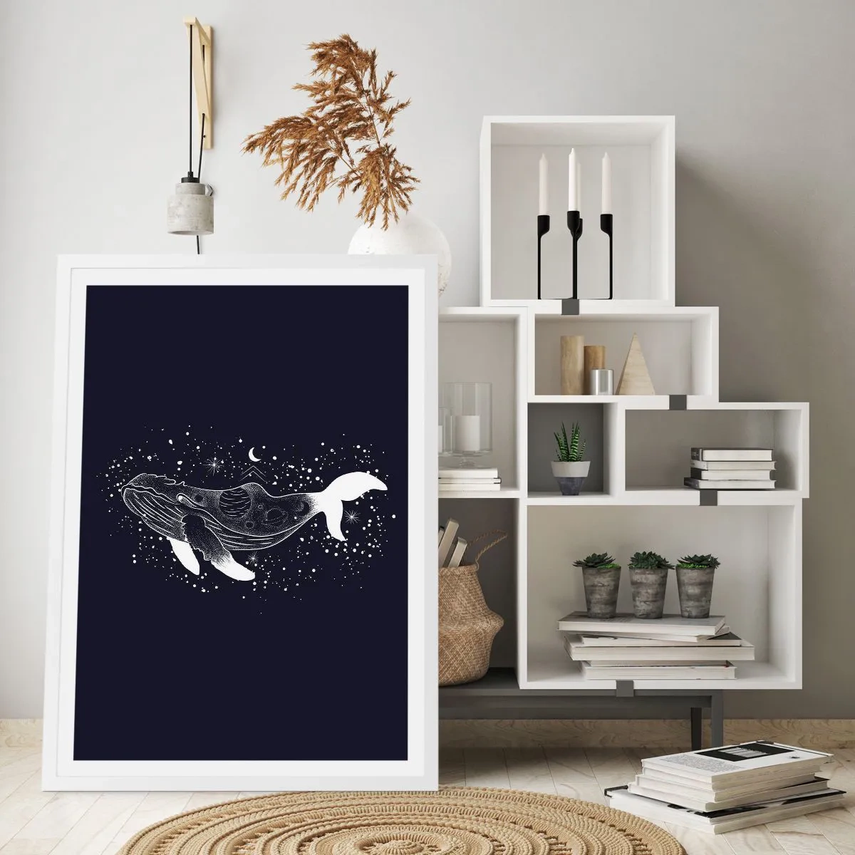 Poster in white frmae - In the Ocean of Universe - 40x50 cm