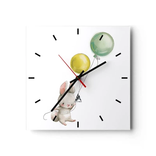 Wall clock - Clock on glass - I Will Fly Too! - 30x30 cm