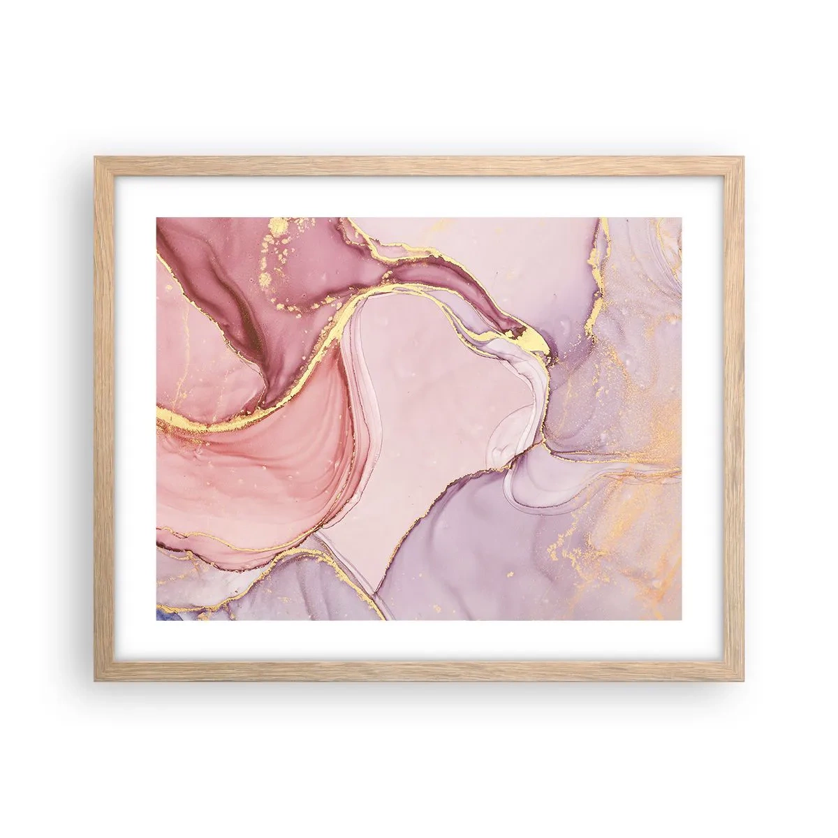 Poster in light oak frame - Caress of Colours - 50x40 cm