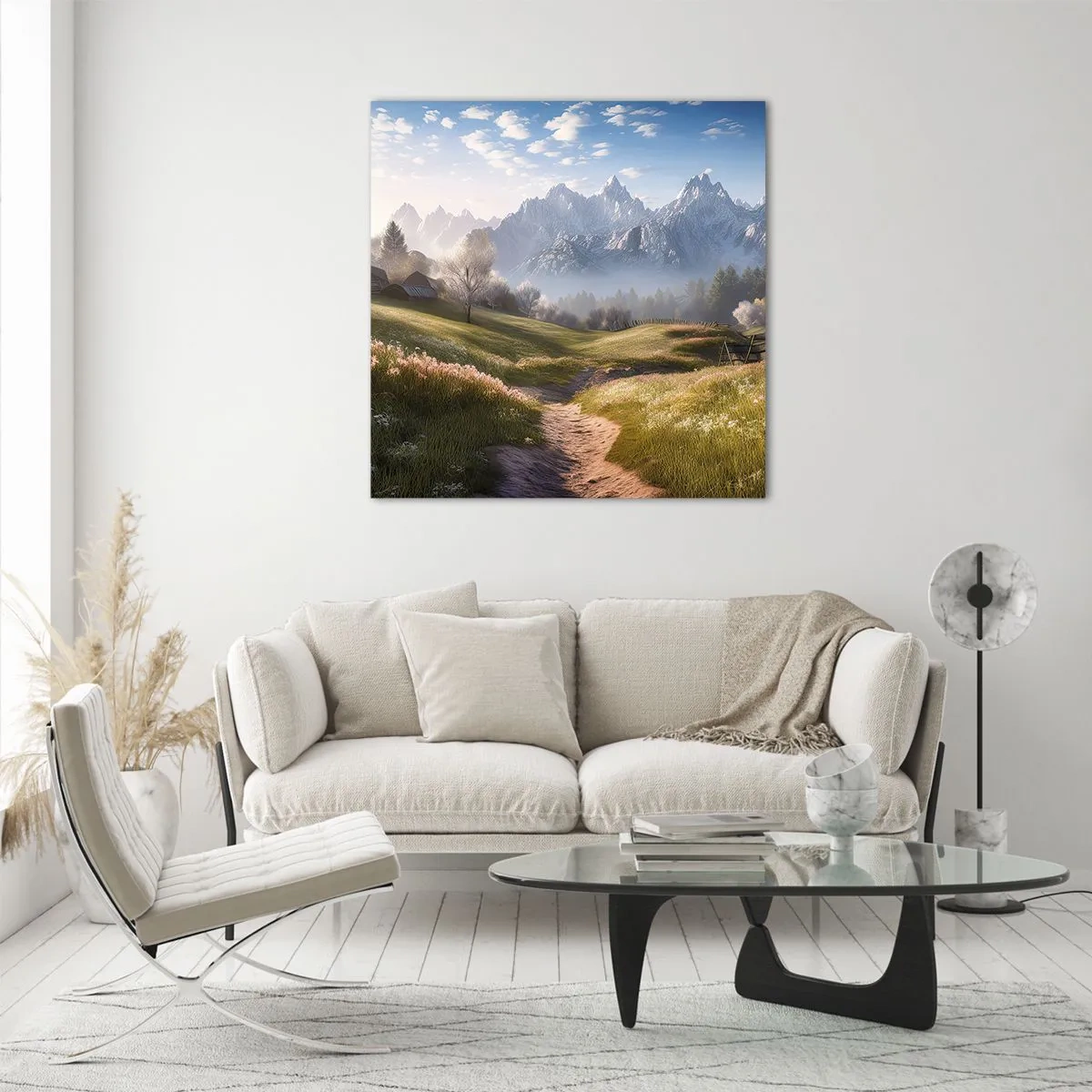 Glass picture - Quiet Valley - 70x70 cm