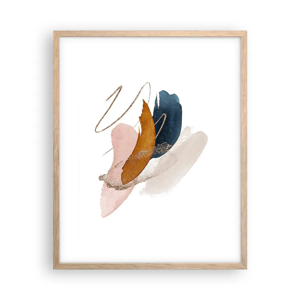 Poster in light oak frame - Composition with Wings - 40x50 cm