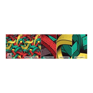 Photo Wallpaper Sample Self-Adhesive Deluxe Sticker - Which Way? - Abstraction, Piece, Comic book - 100x30 cm